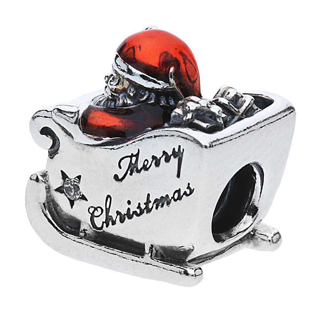 Срібна намистина Пандора  «Санки Санта Клауса» 792004CZ MasterSem Київ - фото 2