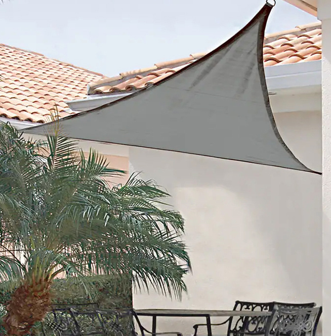 Тент навіс затінюючий трикутний 3х3х4м Оксфорд (Сірий) Вінниця - фото 4