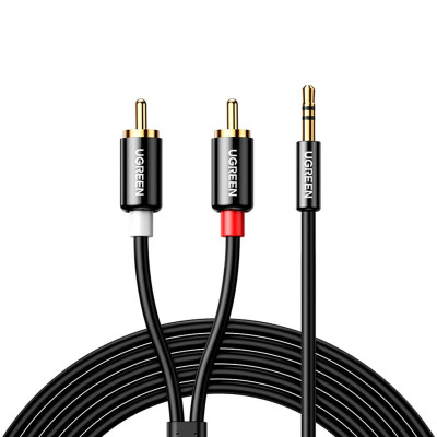 Кабель мультимедійний 3.5mm M to 2xRCA M 5.0m AV116 black Ugreen (10591) Вінниця - фото 1