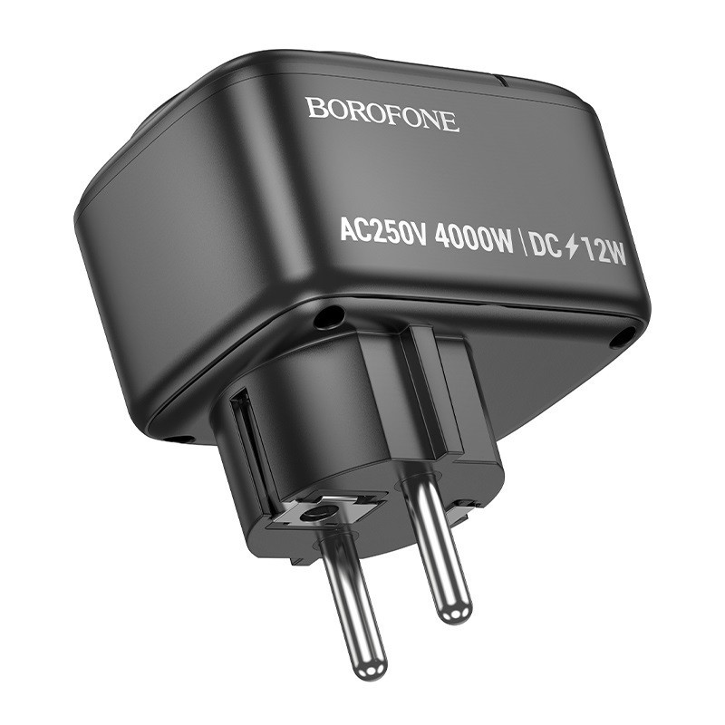 Сетевой фильтр BOROFONE BAC14 Wide 1-socket wall outlet (1C2A) (EU/GER) Black Одесса - изображение 5