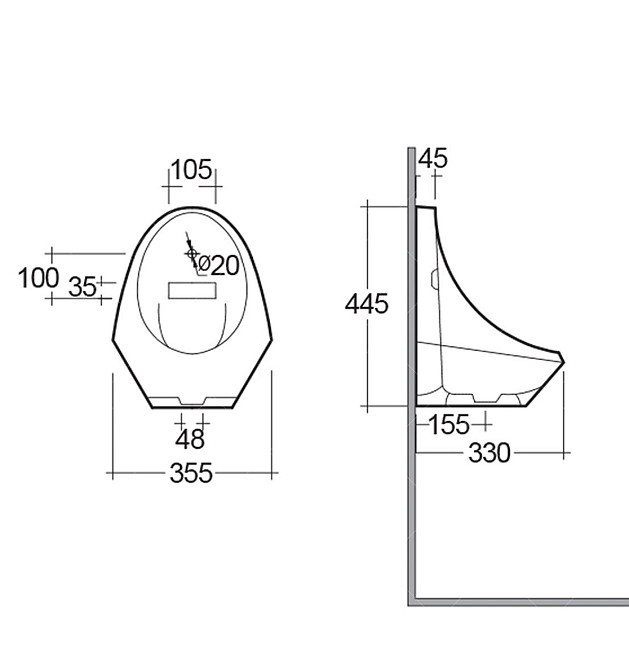 Пісуар RAK Ceramics Jazira Urinal Bowl (RAK0056) Білий Вінниця - фото 6