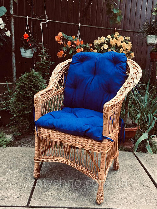 Крісло із лози з подушкою Київ - фото 2