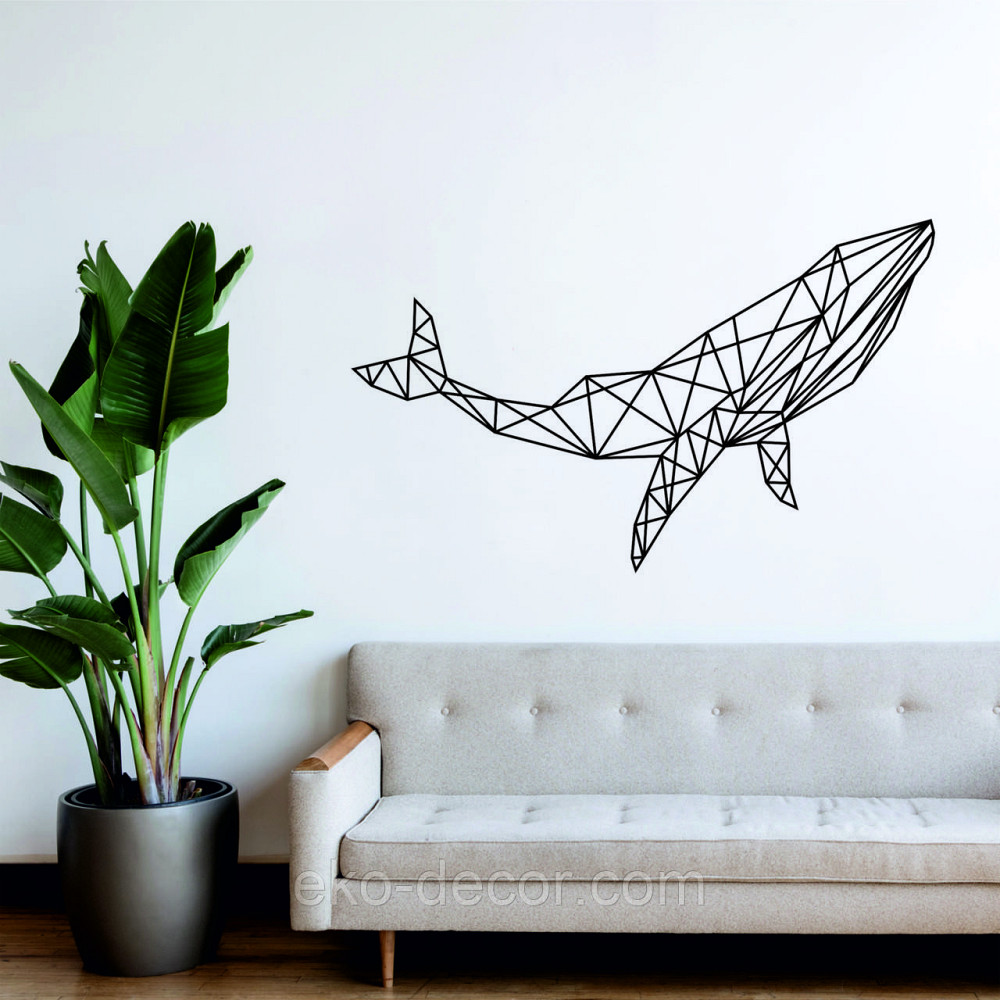 Декоративне настінне Панно «Кит», Декор на стіну 70*42 см, Чорний Київ - фото 5