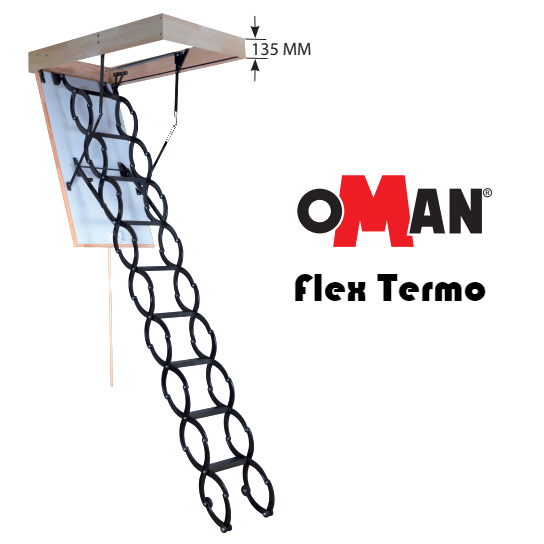 Чердачная лестница  Оман Oman Nozycowe Flex Termo 120*70 Львов - изображение 6