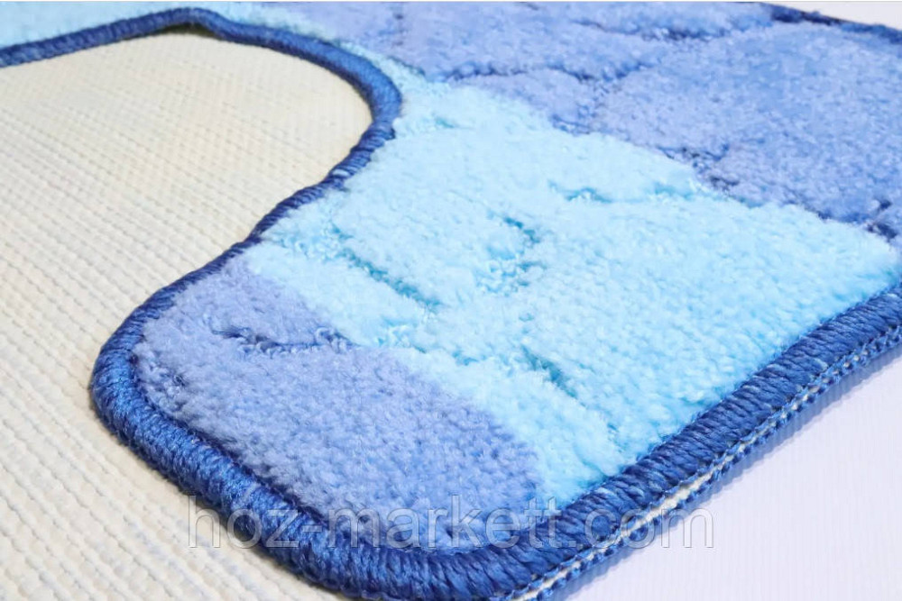 Коврики в ванную и туалет голубой производство Турция 80 х 50 см и 50 х 40 см Харьков - изображение 5