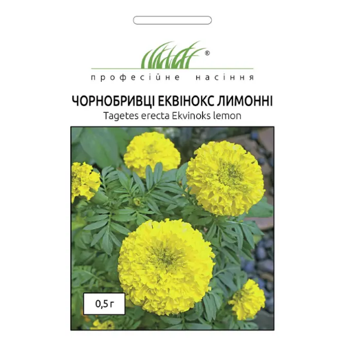 Чорнобривці Еквінокс прямостоячі лимонні 0,5гр Професійне насіння Житомир