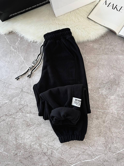 Жіночі базові теплі штани на флісі Чорний, 46/48 Одеса - фото 3