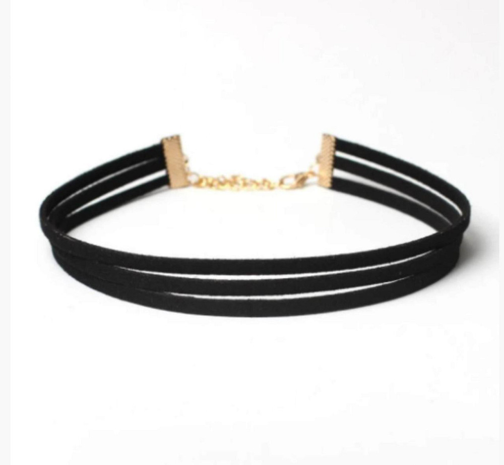 Чокер потрійний чорний Київ - фото 2