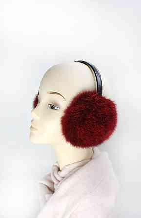 Навушники хутряні дитячі з кролика Темно-Червоний Харків