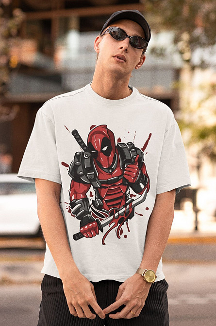 Футболка з аніме принтом Суперхеро Біртхдай Суперхеро Гіфт оверсайз (S/M/L) Чорний AnimeJ0901 Дніпро - фото 4