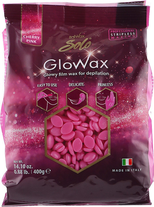 Віск гарячий у гранулах, плівковий ITAL WAX GloWax "Рожева вишня" 200 Київ - фото 1