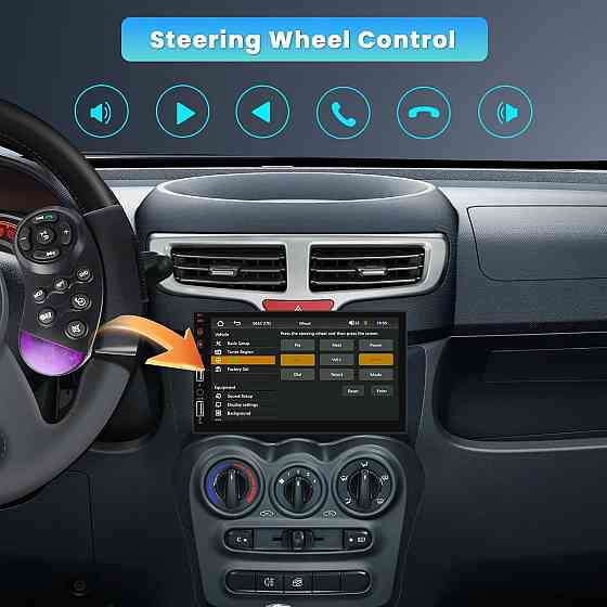 Автомагнітола 7″ Inefala 1DIN CarPlay Android Auto, Bluetooth, FM/RDS, USB, MirrorLink, AHD камерою, SWC, пультом CANBUS Київ