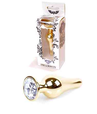 Анальна пробка - Jewellery Gold BUTT PLUG- Clear Sex Aura Київ
