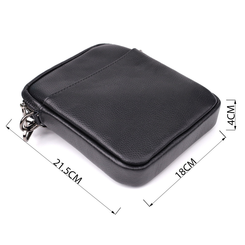 Компактна чоловіча сумка на плече з натуральної шкіри Чорний (Vintage) Київ - фото 7