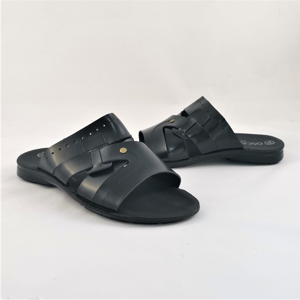 Мужские Шлёпанцы Тапочки Сланцы Чёрные Кожаные (размеры: 41,42,43,44,45) Днепр - изображение 3