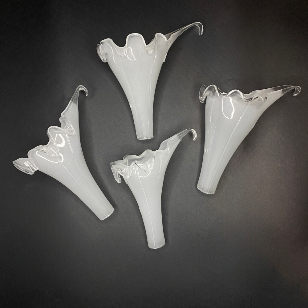 Потолочный светильник, дизайнерская люстра Paulmann со стеклянными сатиновыми плафонами в форме цветов 3×20W Киев - изображение 3