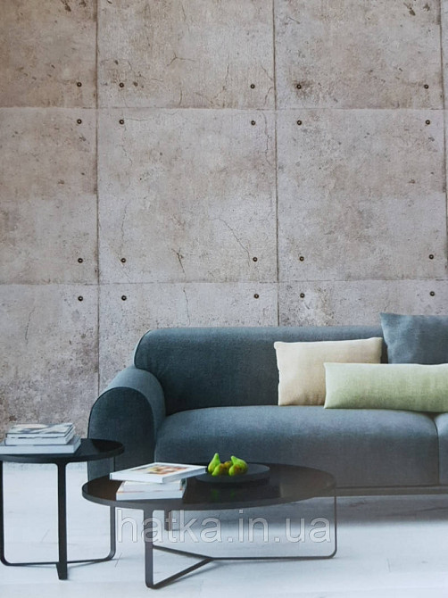 Обои виниловые Grandeco One roll one motif 2 A34901 панно 3д лофт панели листы под бетон бежевые серые Киев - изображение 1