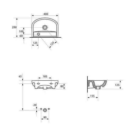 Умывальник мебельный Cersanit ARTECO 40 правый (000010565) Киев