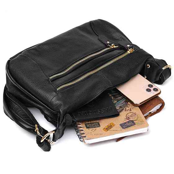 Кожаная женская сумка Черный (Vintage) Киев