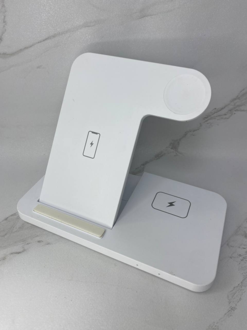 Б/в Швидка бездротова зарядка 15W 3в1 для телефону iPhone/навушників AirPods/годин Apple Watch складана Київ - фото 3