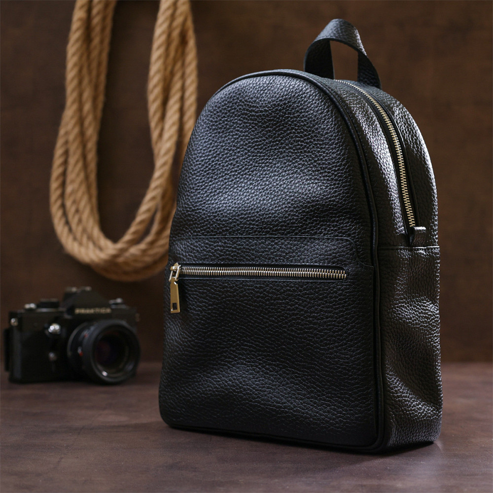 Женский рюкзак из натуральной кожи Черный (SHVIGEL) Киев - изображение 1