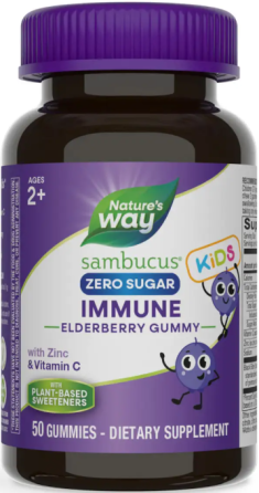 Самбукол для детей без сахара Nature's Way Sambucus Zero Sugar Kids 50 жев конф Киев