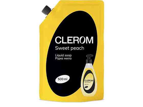 Мыло жидкое 500мл дой-пак Sweet peach ТМ CLEROM Киев