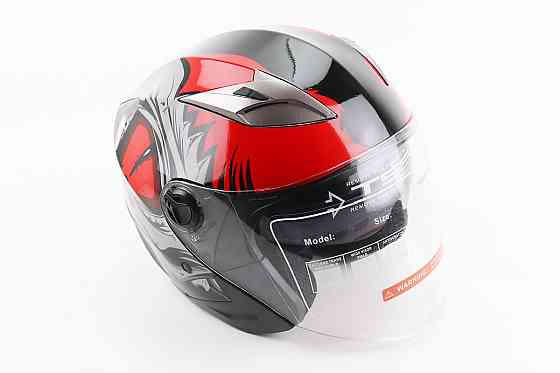 Шолом відкритий+відкидні окуляри BLD-708 S (55-56см), ЧОРНО-ЧЕРВОНИЙ "Raptor" Киев