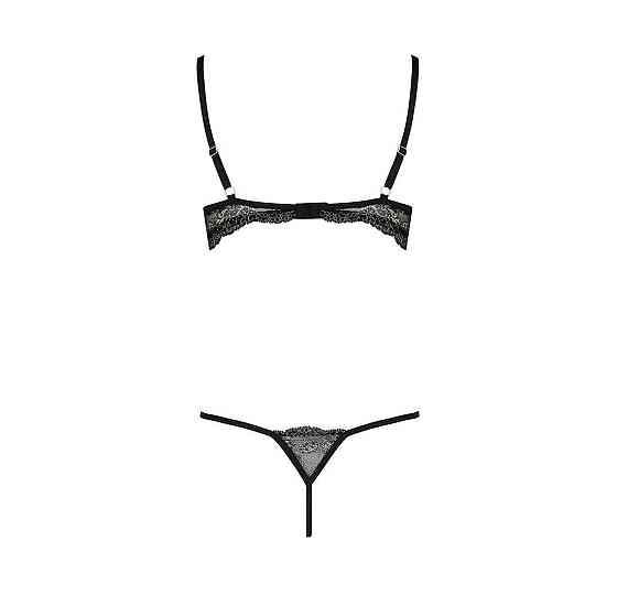 Комплект белья Passion Exclusive VALERY SET OpenBra XXL/XXXL, black, стрэпы, трусики, открытый лиф Sex Aura Киев