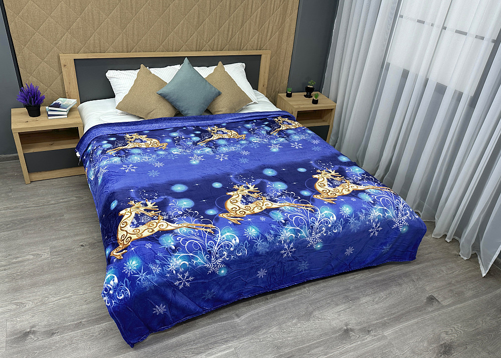 Плед-покрывало 200х230 см с рождественским принтом Разноцветный (87-321) Киев - изображение 3