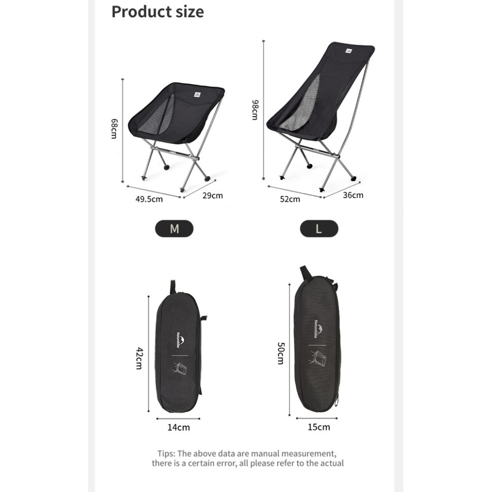 Стілець складаний ультралегкий Naturehike Stellaluna L04 CNK2450JJ015, розмір L, алюміній, сірий Киев - изображение 4