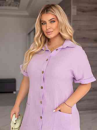 Літня муслінова сукня-сорочка "Erika" | Норма і батал Київ