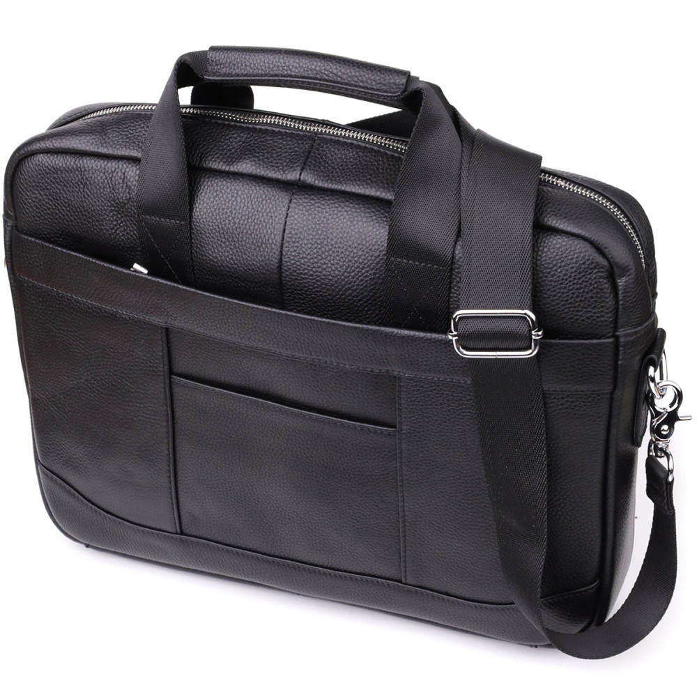 Діловий портфель для чоловіків із натуральної шкіри Vintage 23039 Чорний Київ - фото 4
