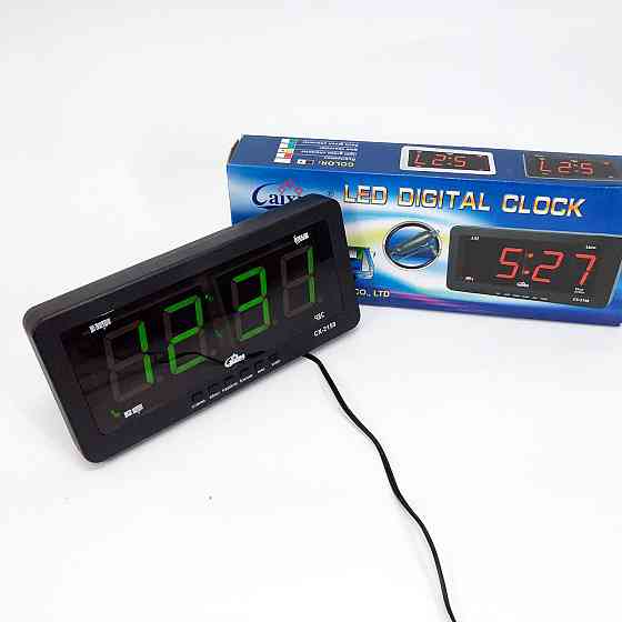 Настільний годинник з автоматичною підсвіткою Caixing CX 2159 12В 220В, YG-502 Годинник електронний Київ