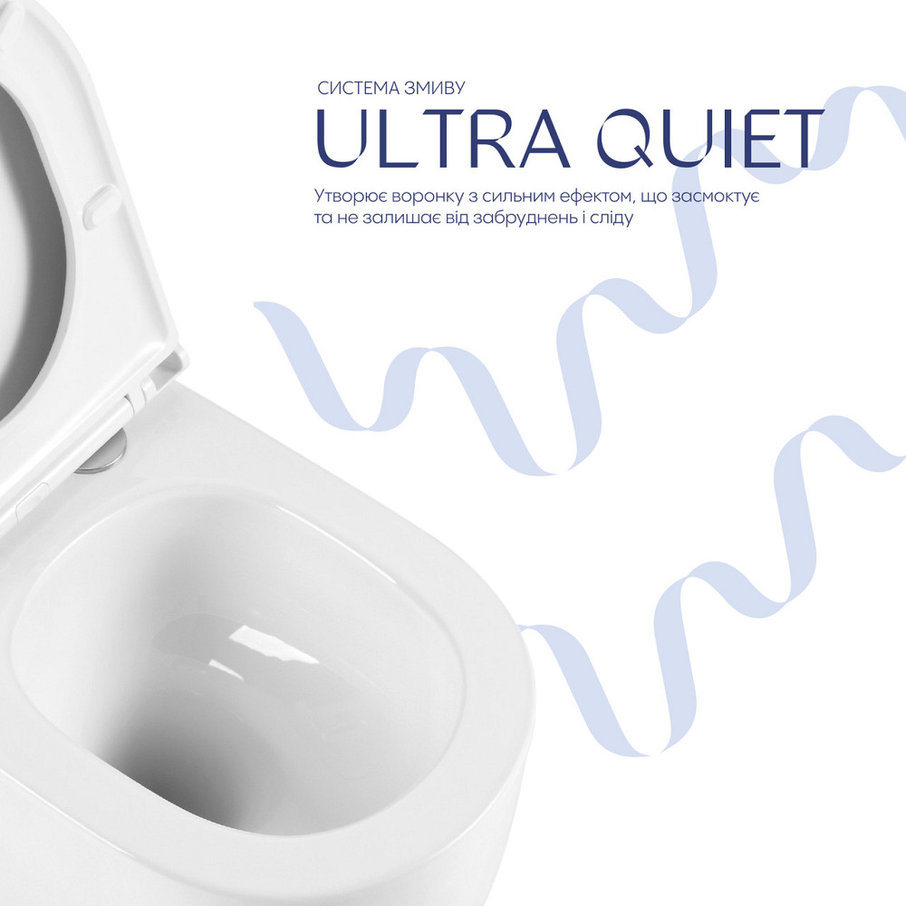 Унітаз підвісний Qtap Taurus безобідковий із сидінням Soft-close QTTAU26W45428 Київ - фото 5
