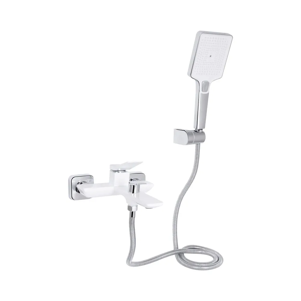 Змішувач для ванни Qtap Presto з душовим гарнітуром QTPRE259CRW45579 хром/білий Київ - фото 1