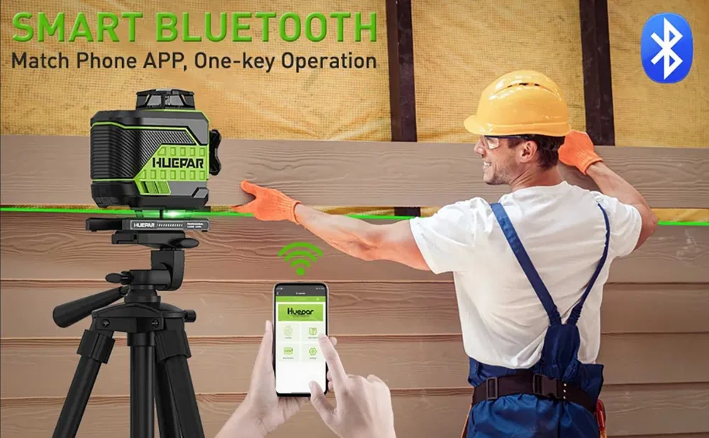 Лазерный уровень нивелир Huepar Z04CG 4D 16 линий с Bluetooth и LCD дисплей (2 аккумулятора) Винница - изображение 8