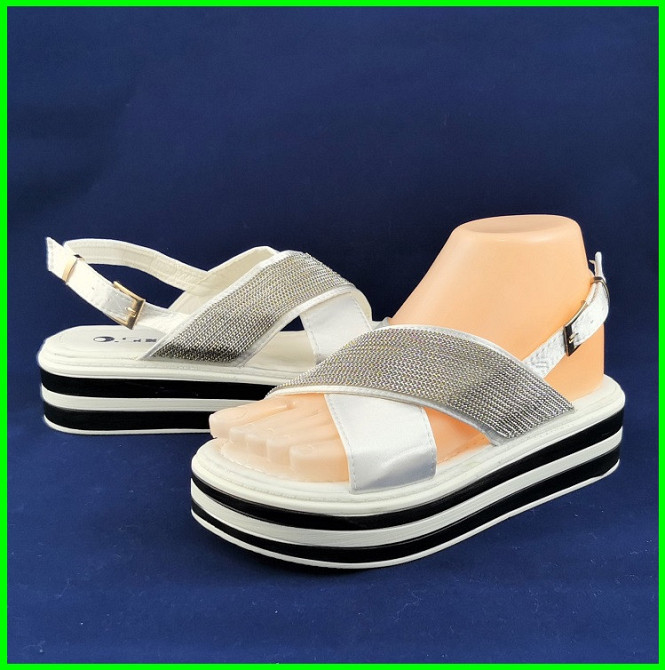 Жіночі Сандалії Босоніжки на Танкетці Платформа Білі Літні (розміри: 36,37,38,39) - 837 Дніпро - фото 8