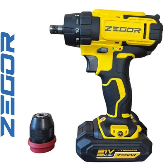 Акумуляторний шуруповерт ZEGOR CDP-21Q DFR знімний патрон (акум 2шт-21V 2.0Ah і зарядка) Київ
