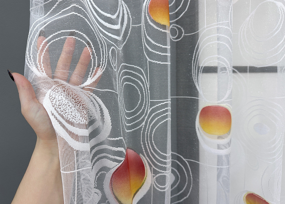 Тюль жаккард VR-Textil № 1883т Арка на кухню цвет белый 300х150 см (53-0083) Киев - изображение 3