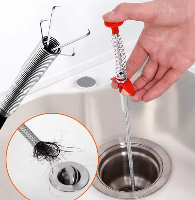 Трос с захватом для чистки труб 60 см серый Киев - изображение 1