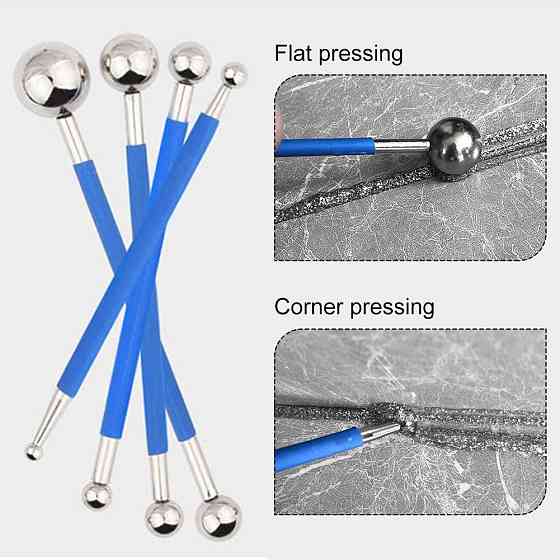 Набор инструментов для швов GB09/GUAB09 разноцветный 9 шт силиконовые шпатели и металлические шарики для Киев
