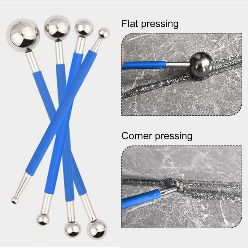 Набор инструментов для швов GB09/GUAB09 разноцветный 9 шт силиконовые шпатели и металлические шарики для Киев - изображение 5