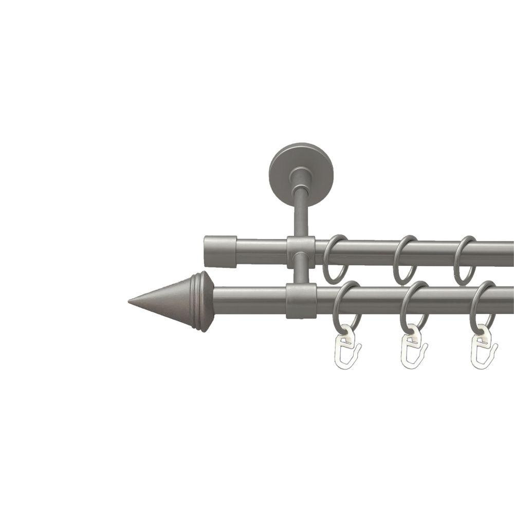 Карниз Orvit Конус металевий дворядний закритий гладка труба кільце металеве Сатин 16\16 мм 160 см (00-00022609) Львів - фото 1