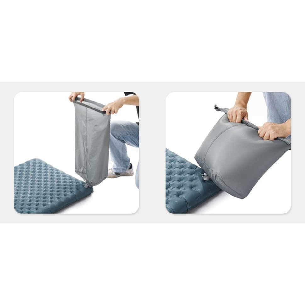 Матрац надувний надлегкий Naturehike CNH22DZ018 з мішком для надування овальний 183 см (Сірий) Вінниця - фото 4