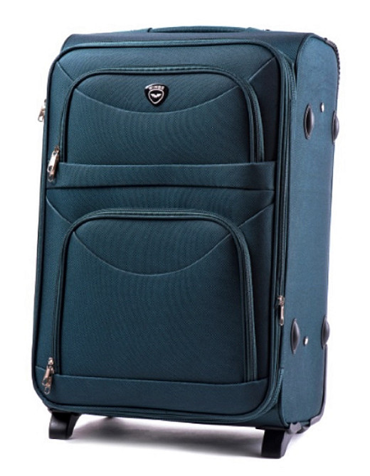 Валіза тканинна WINGS 6802 велика зелена 2 колеса Київ - фото 1