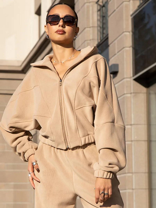 Жіночий стильний теплий костюм, двійка віб'яний фліс-половид, 42/46 Одеса - фото 6