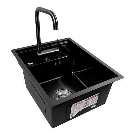 Кухонна мийка CM 40*50 прихована PVD чорна Platinum Handmade Коломыя