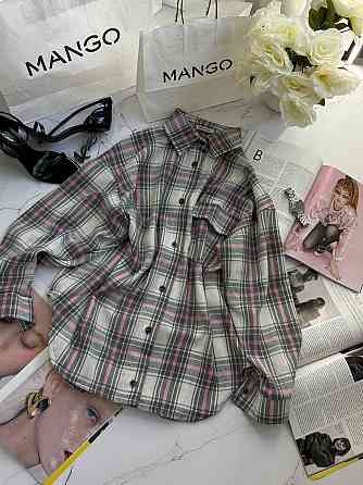 Жіноча тепла оверсайз сорочка в клітинку на ґудзиках кашемір Сірий 2 Одеса