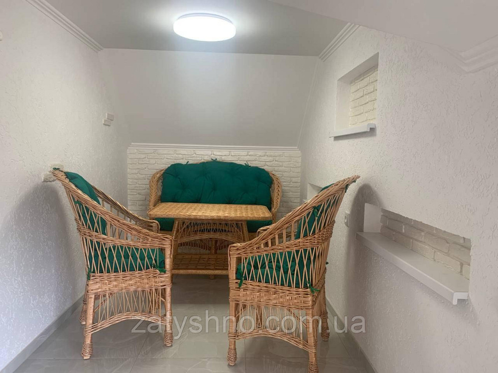 Дачні плетені меблі з лози | комплект меблів із лози | крісла диван та стіл від виробника Київ - фото 8